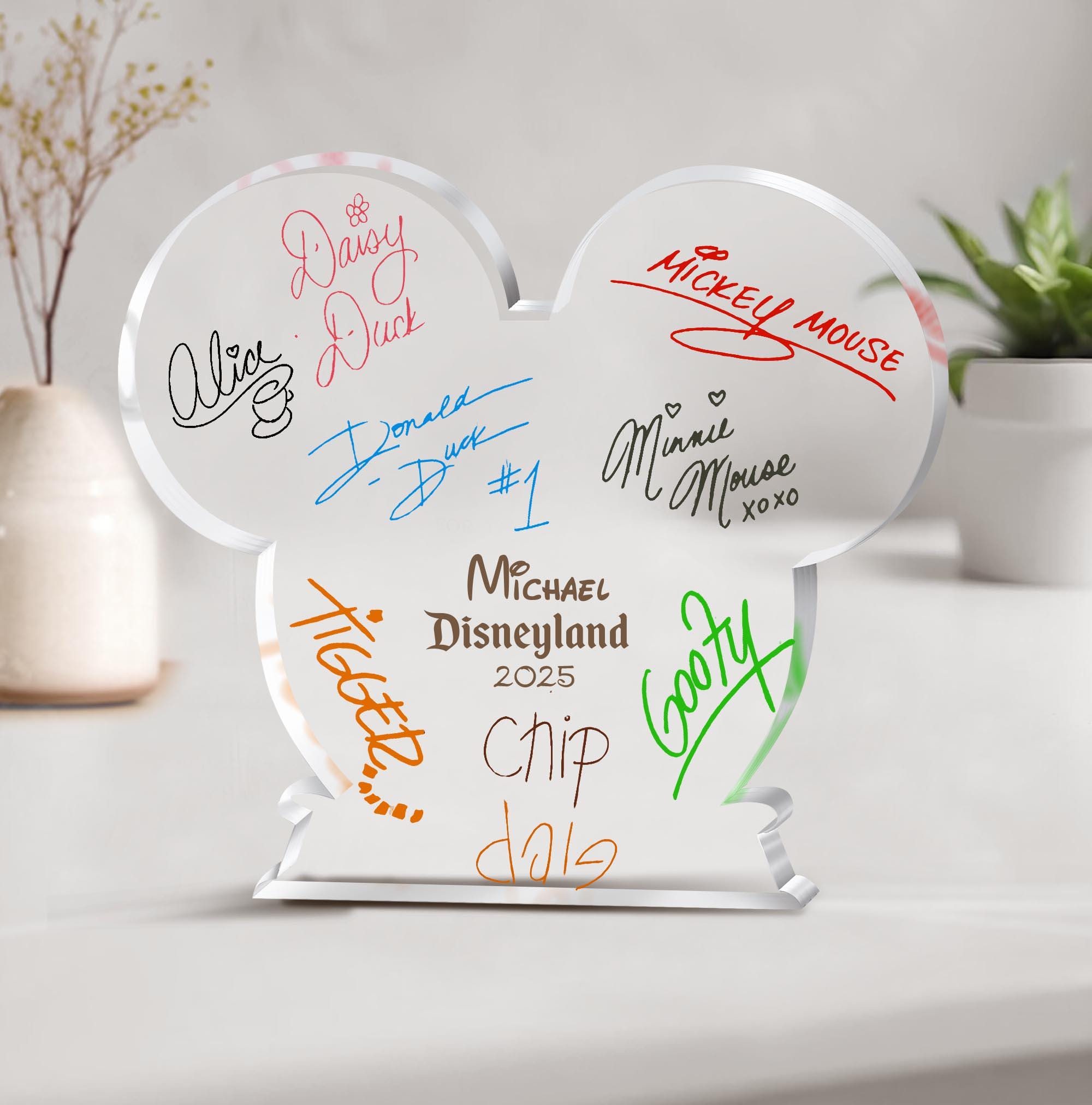 Disney Autograph Parks Sign, Disney World Autograph Plaque, Custom Name ...