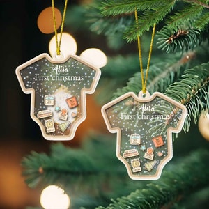 Personalized Baby&#39;s First Christmas Ornament 2024, Baby 1st Christmas Ornament, Custom New Baby Gift, 4D Shake Babies Ornament, Baby Shower