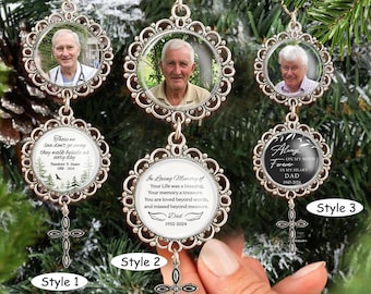 Memorial Rearview Mirror Charm - Memorial Photo Car Charm - In Loving Memory Charm - In Memory Charm for Rearview Mirror - Bereavement Gift