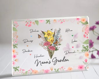 Nana Gift Grandma's Garden Birth Flower Bouquet Gift for Mom Mothers Day Birthday Gift for Her Birthflower Decor Personalized Birth Month