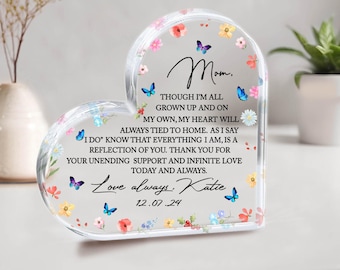 Placa de corazón personalizada para la madre de la novia. Regalo para el día de la boda. De la novia para mi mamá. Regalo para el día de mi boda. Regalo de Bride Gifts.