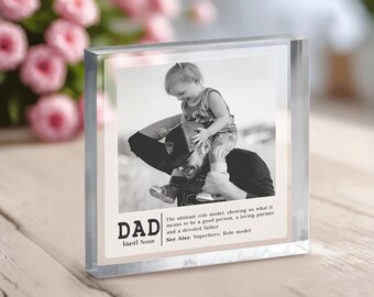 Dad Definition Fathers Day Gift From Daughter, Father Definition Picture plaque, First Fathers Day Gift From Wife, First Time Dad Photo Gift