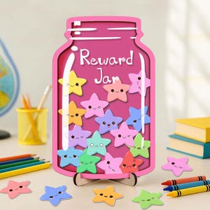 Aangepaste beloningspot voor kinderen, gepersonaliseerde gedragskaart ster token, cadeau voor leraar, terug naar school cadeau, klaslokaal of thuisprikkelbord