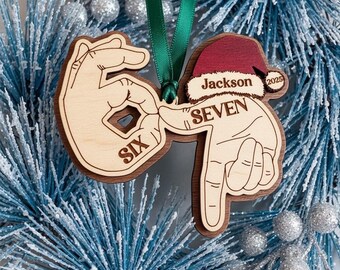 Custom Six Seven Ornament, Viral 67 Ornament, Teen Slang Ornament, Funny Teenager Ornament, Gen Z Teenager Tween Ornament, Grandkid Gift