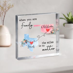 Carte d'état de famille personnalisée, Cadeau interurbain, Cadeaux du pays d'origine, Cadeau personnalisé pour la famille, Cadeaux d'amitié, A des kilomètres de distance, Souvenir de famille