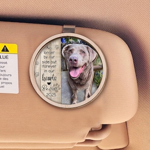 Aangepaste foto hond Memorial foto zonneklep clip, hond auto decor, hond verlies Memorial cadeau, hond herdenkingscadeau, huisdier sympathie cadeau, kat moeder cadeau