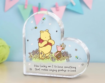Pooh bear Best Friend Gift, How Lucky I am To Have Something, Winnie The Pooh Plaque, Saying Goodbye Gift, Moving away gift, Friendship Gift