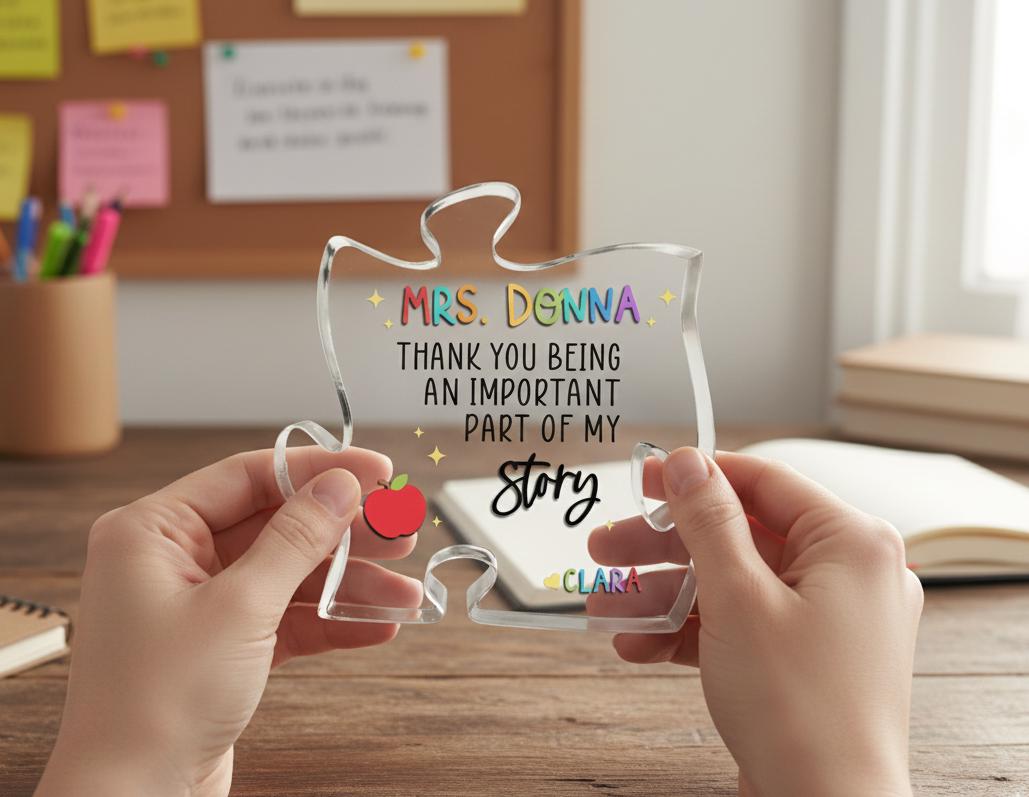 Personalized Teacher Appreciation Gift Puzzle Piece, Thank You Teacher ...
