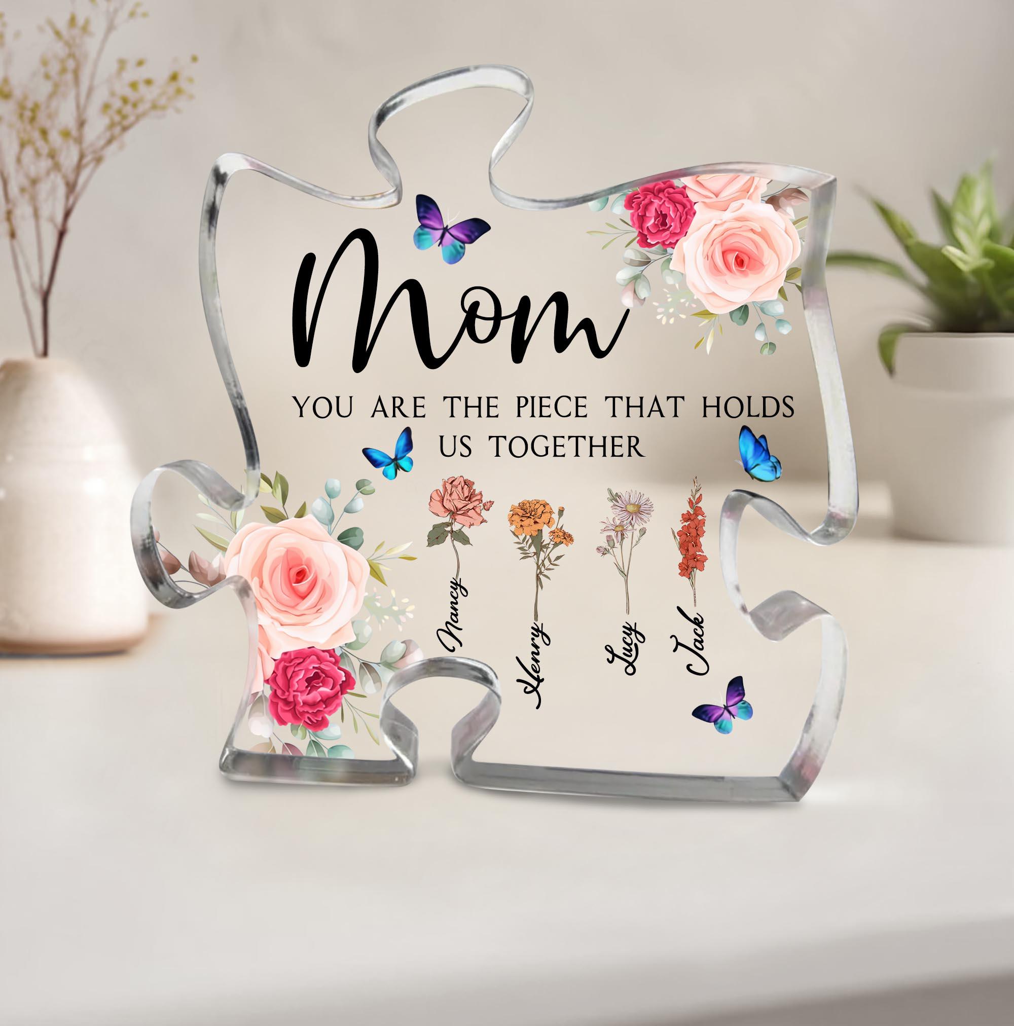 Mother's Day Puzzle Piece Sign, Personalized Gifts for Mom From Kids ...