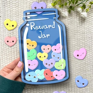 Custom Heart Reward Jar with Tokens, Classroom Teacher Jar, Chore Chart Gifts for Kids, Reward System, Positive Behavior, Potty Training