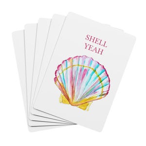 Baraja de cartas personalizadas Shell Yeah – Baraja con monograma personalizado y diseño de conchas marinas