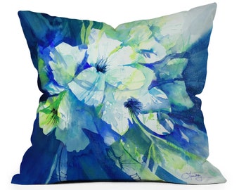 Midnight Garden Outdoor Throw Pillow