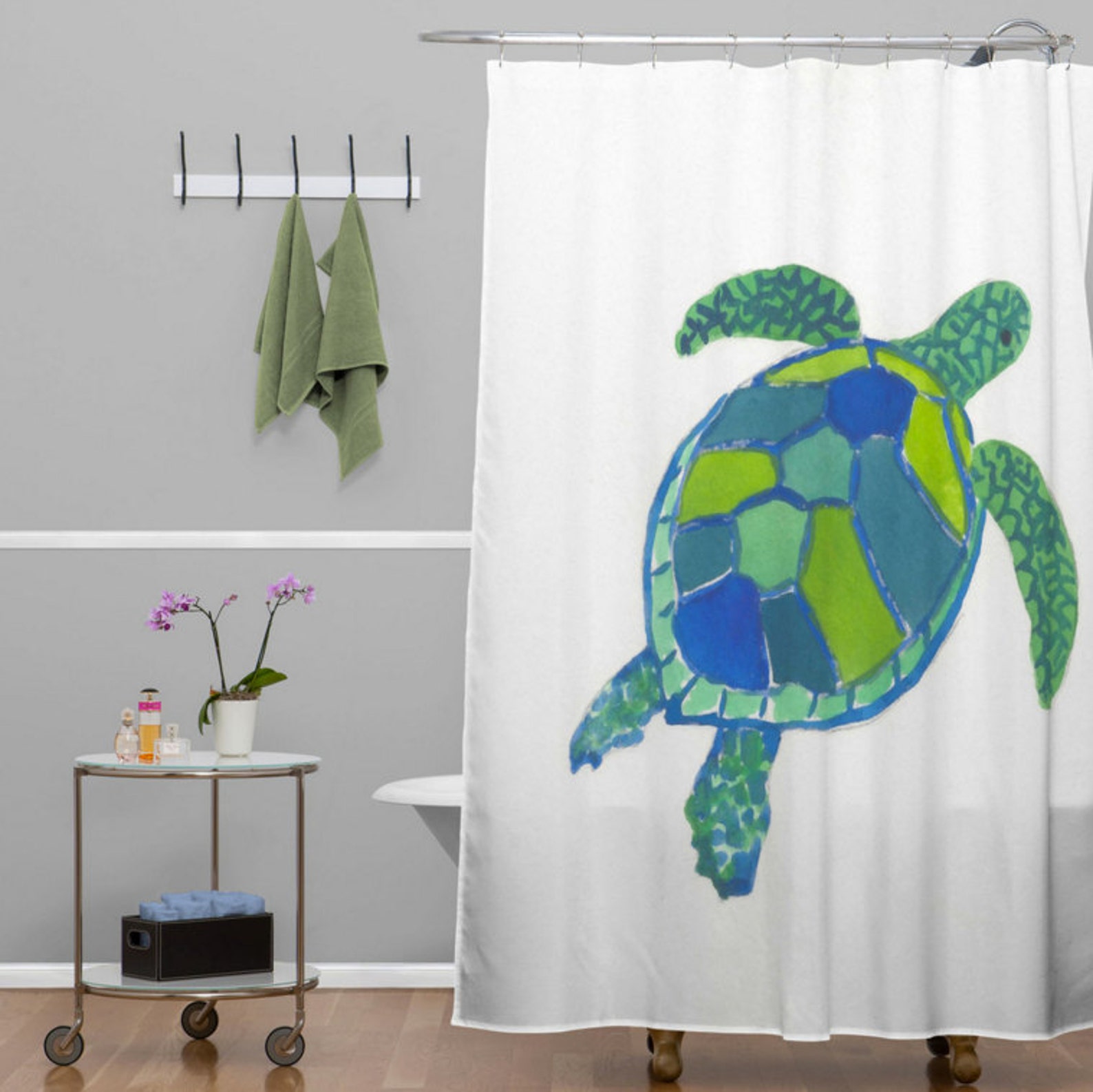 Sea Turtle Shower Curtain Etsy