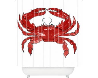 Red Crab Shower Curtain