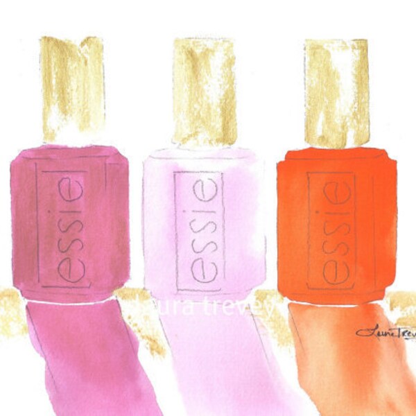 Essie Nail Polish Watercolor Print