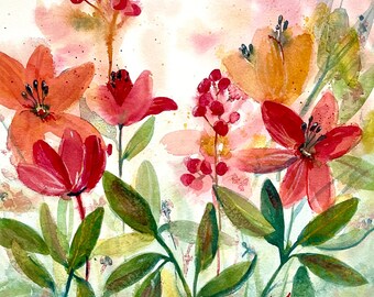 Original Watercolor Painting, Natural Elements