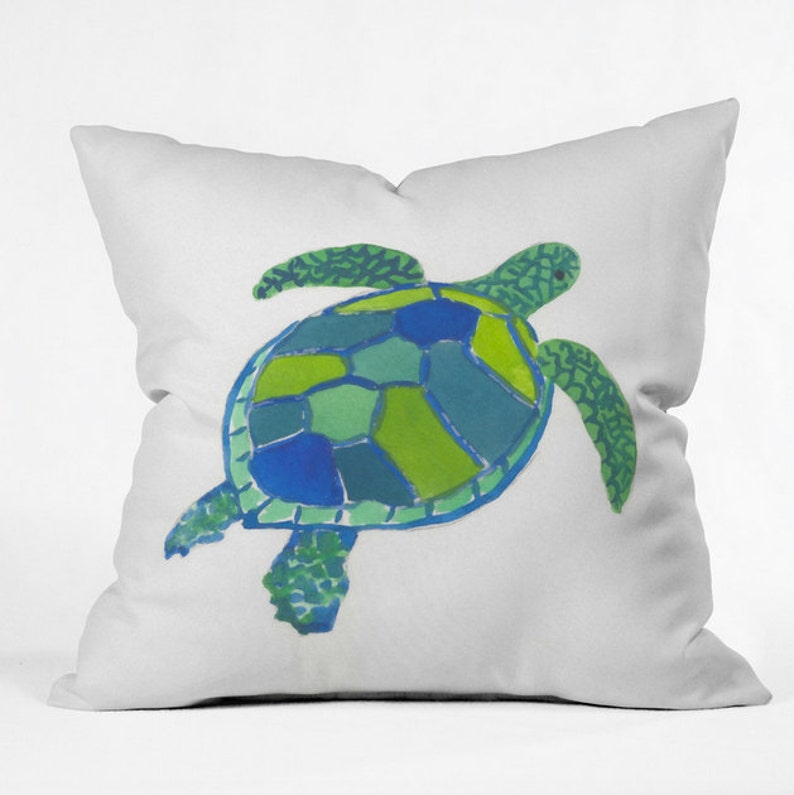 Sea Turtle Throw Pillow Etsy
