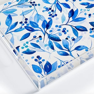 Modern Acrylic Tray with Handles, Nature-Inspired Home Decor - House Warming Gift