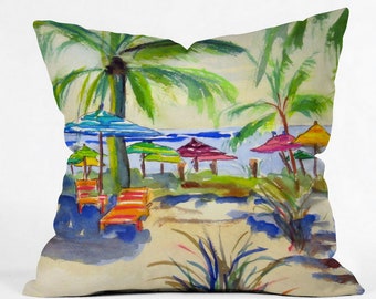 Caribbean Time Outdoor Throw Pillow