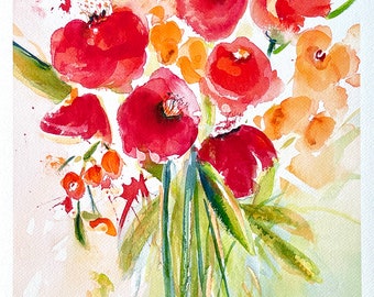 11x14 Floral Watercolor Giclee Print | Colorful Giclee Art Print