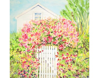 Palm Beach Living Coastal Landscape Giclee Print - Fine Art Print