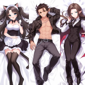 Custom Drawing Anime Art, Dakimakura Body Pillow Cover, Anime, Vtuber, Furry, Fan Art, Original Character, Custom Dakimakura Body Pillow