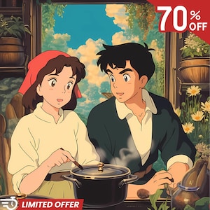 Custom Anime Potrait | Ghibli Anime | Ghibli Style | Anime Potrait | Couple Potrait | Pet Potrait | Ghibli Gift | Anime Gift for him