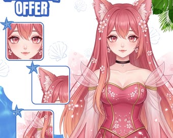 Anpassad Live2D Vtuber-modell, redo att riggas för streaming