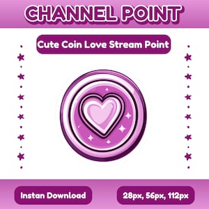 Coin Love Channel Points for Twitch | Twitch Channel Point, Twitch Emotes, Cute Channel Points, Channel Point Icon, Channel Point