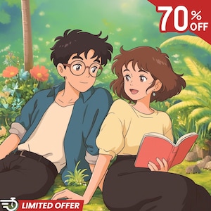 Custom Anime Potrait | Ghibli Anime | Ghibli Style | Anime Potrait | Couple Potrait | Pet Potrait | Ghibli Gift | Anime Gift for him