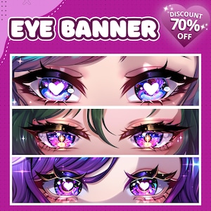 Custom Twitch Banner | Eye Banner | Twitch banner | Banner Design | High Resolution | Twitter | Youtube | Discord | Anime Ilustration