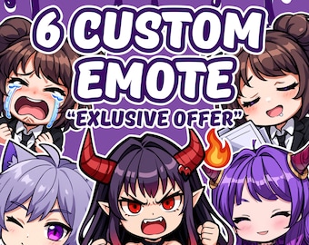 Custom Chibi Twitch Emotes, Animated Pet/Anime Emotes