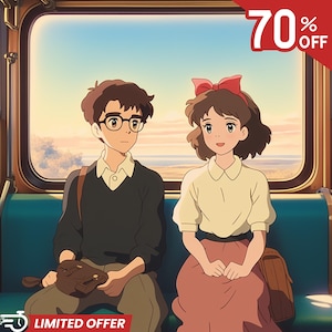 Custom Anime Potrait | Ghibli Anime | Ghibli Style | Anime Potrait | Couple Potrait | Pet Potrait | Ghibli Gift | Anime Gift for him