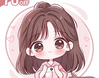 Custom Anime Chibi Portrait: Personalized Kawaii Couple Art