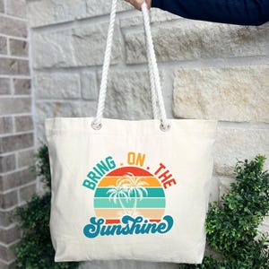 Cute Summer Tote Bag, Summer Tote Bag, Bring On The Sunshine Tote Bag, Beach Vacation Bag, Family Vacation Tank Top, Summer Gift Bag