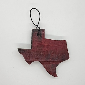 Wooden Texas State Ornament