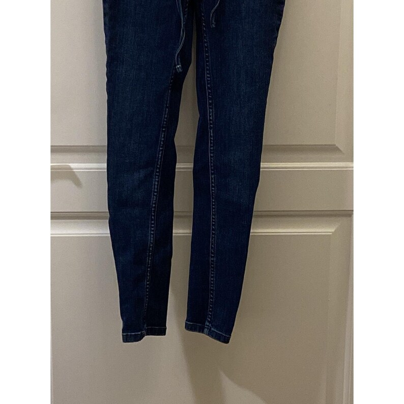 FREE PEOPLE Lace Tie Up Jeans 24 Blue Jegging High Waisted Super Skinny Pants image 3