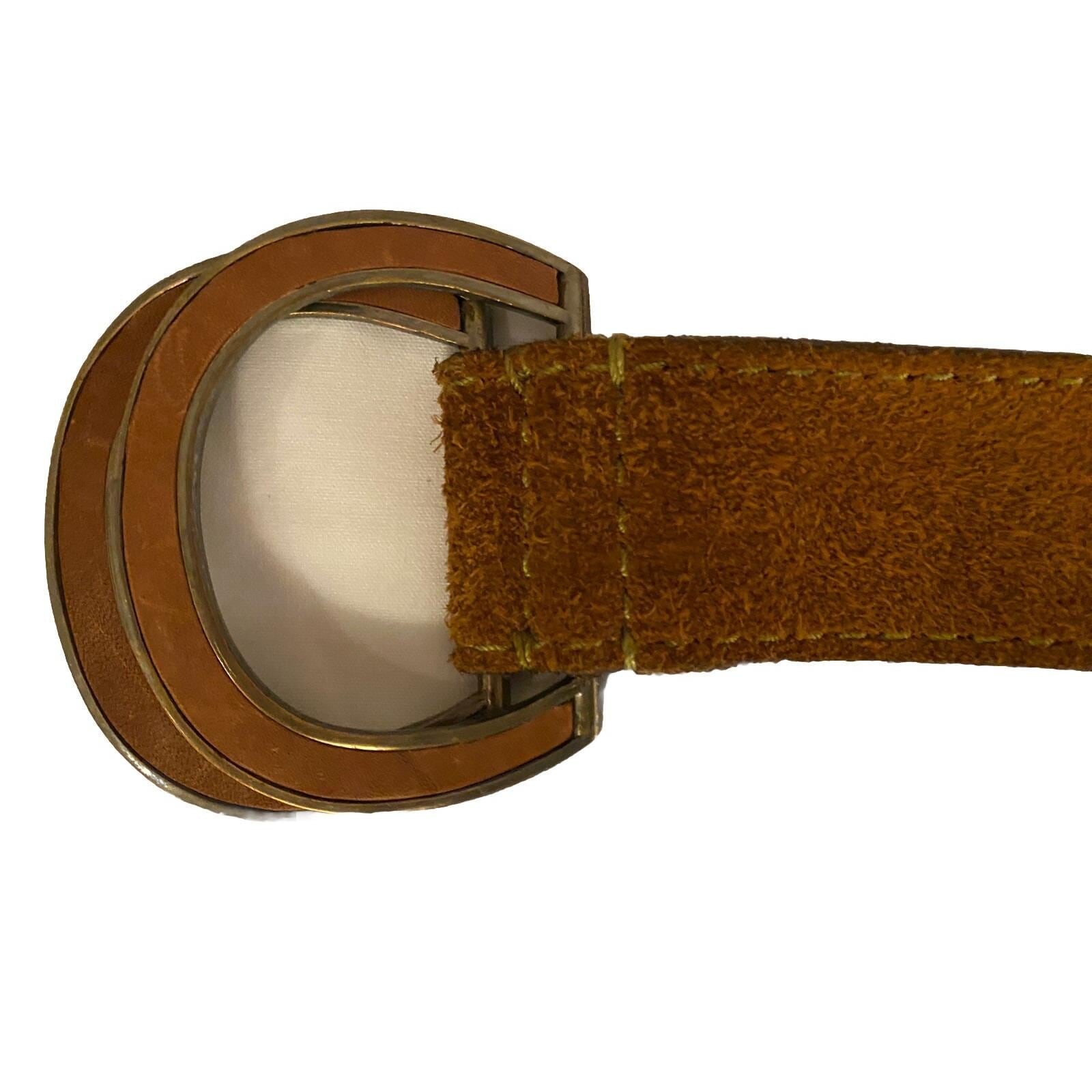 VTG Vera Neumann Leather S Patchwork Handmade Brown Suede Belt 70\'s 80\'s Fringe RARE Vintage Vera Neumann Patchwork Wide Leather and Suede  main image 4