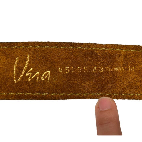 VTG Vera Neumann Brown Leather Suede Belt With Leather and  display picture 1
