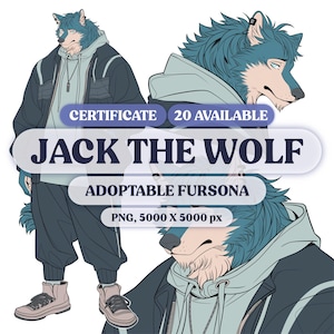 Postać do adopcji | Arkusz referencyjny męskiego Fursona | Arkusz referencyjny postaci Furry | Oryginalna karta postaci | Edycja limitowana, OC Adopt F014
