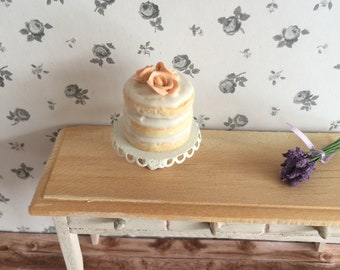 Lovely Peach Color Two Tiered Shiny Copper DessertCupcakeAppetizer Stand with Gold Tone Handle.