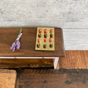 1:12th Scale Dollhouse Chocolates Truffles on a Board Dolls House Sweets Candy