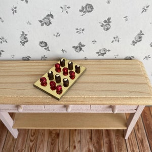 1:12th Scale Dollhouse Chocolates Truffles on a Board Dolls House Sweets Candy
