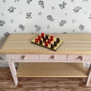 1:12th Scale Dollhouse Chocolates Truffles on a Board Dolls House Sweets Candy