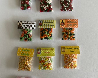 1:12th Scale Dollhouse Miniature Holiday Candy Sweets Christmas Valentines Easter