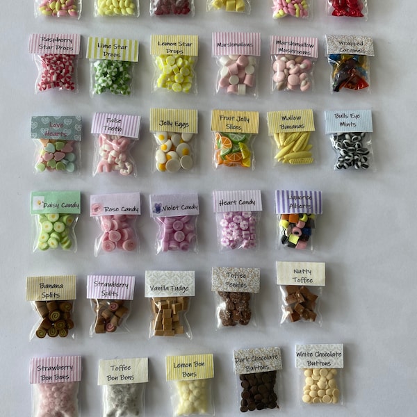 1:12th Scale Dollhouse Miniature Candy Bags of Sweets