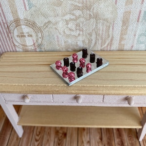 1:12th Scale Dollhouse Chocolates Truffles on a Board Dolls House Sweets Candy
