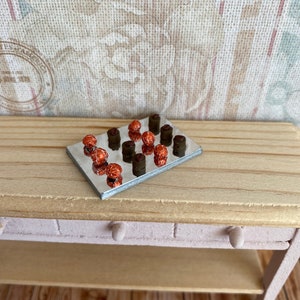 1:12th Scale Dollhouse Chocolates Truffles on a Board Dolls House Sweets Candy