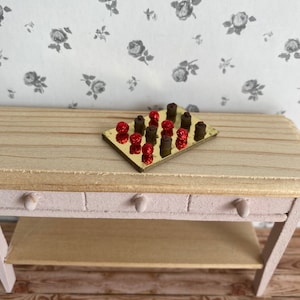 1:12th Scale Dollhouse Chocolates Truffles on a Board Dolls House Sweets Candy