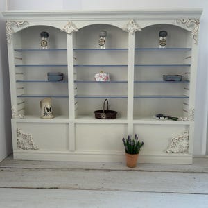 1:12th Miniature Doll House Shabby Ornate Triple Shop Shelves or Book Cases Dolls House